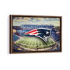 new england patriots stadium framed canvas walnut brown