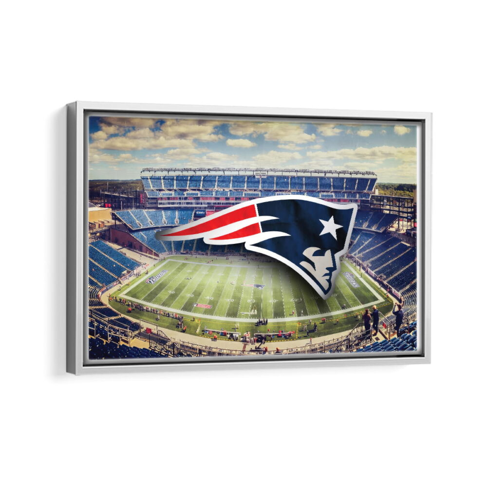 new england patriots stadium framed canvas white frame
