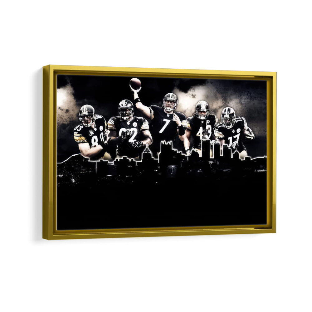 pittsburgh steelers framed canvas gold frame