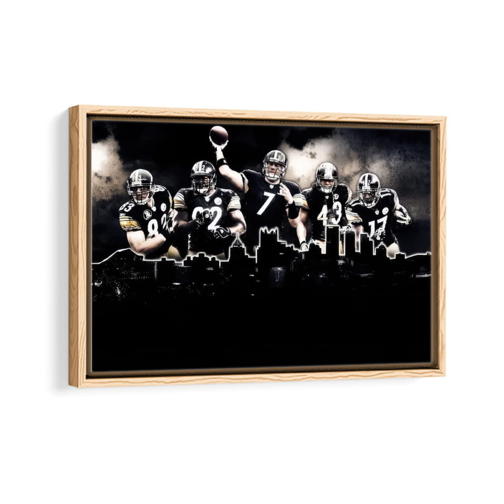 pittsburgh steelers framed canvas natural beige