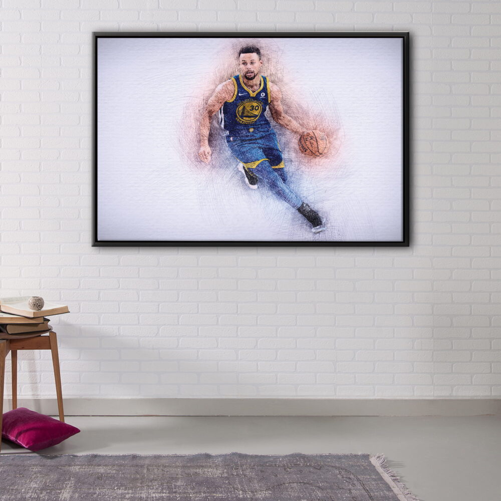 stephen curry floating frame canvas