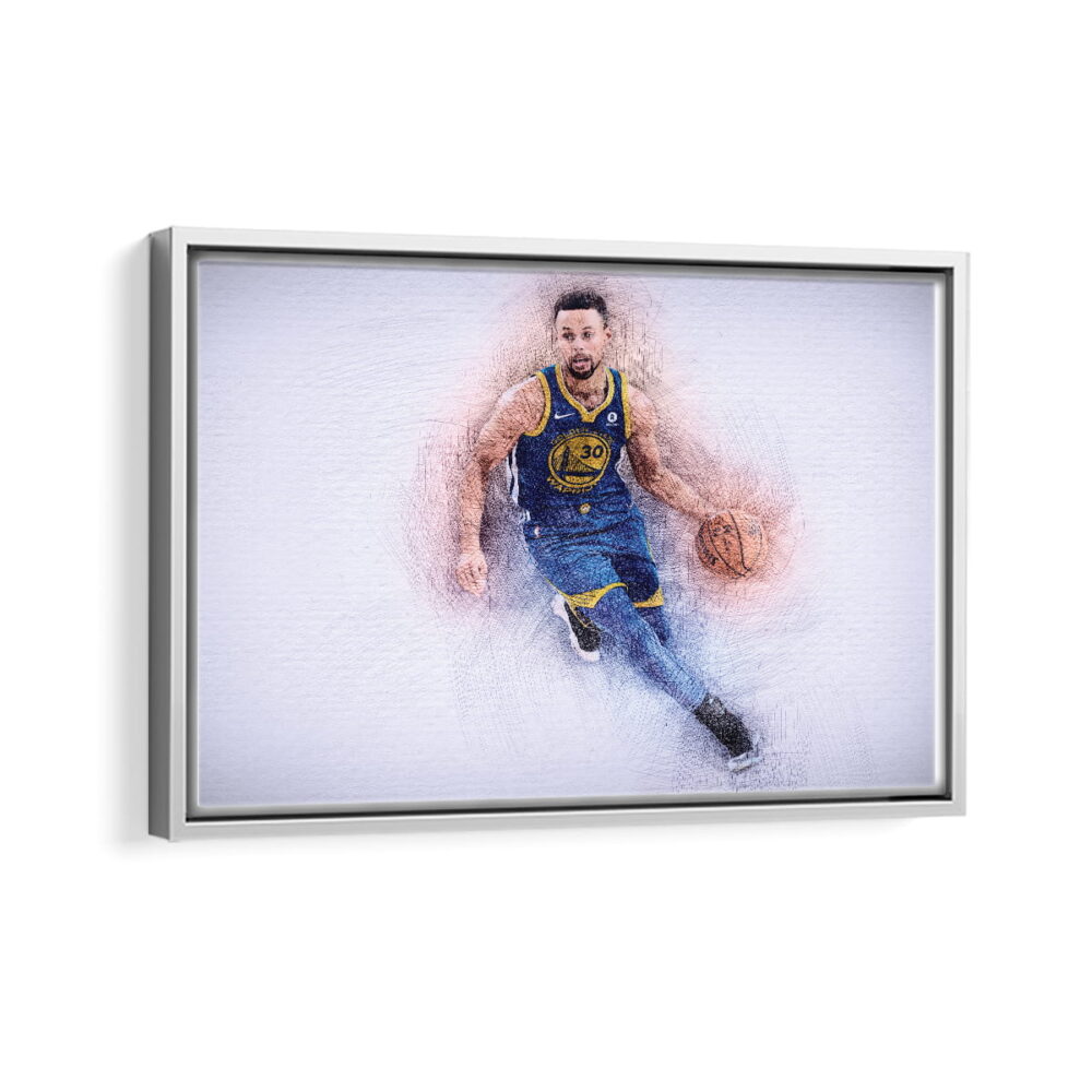 stephen curry framed canvas white frame
