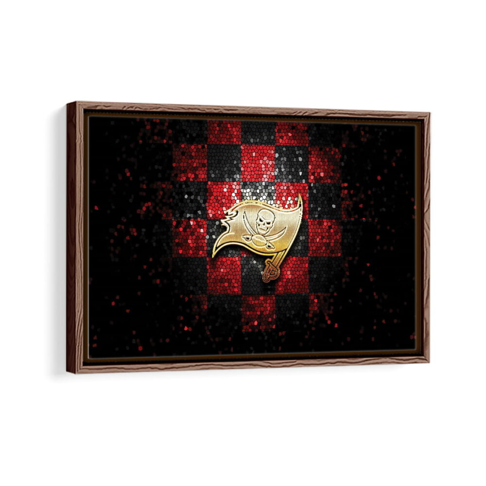 tampa bay buccaneers framed canvas walnut brown