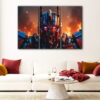 3 panels optimus prime fury canvas art