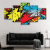 5 panels comics illustration canvas art