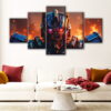 5 panels optimus prime fury canvas art