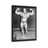arnold schwarzenegger workout framed canvas black frame