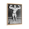 arnold schwarzenegger workout framed canvas natural beige
