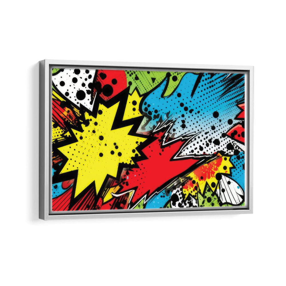 comics illustration framed canvas white frame