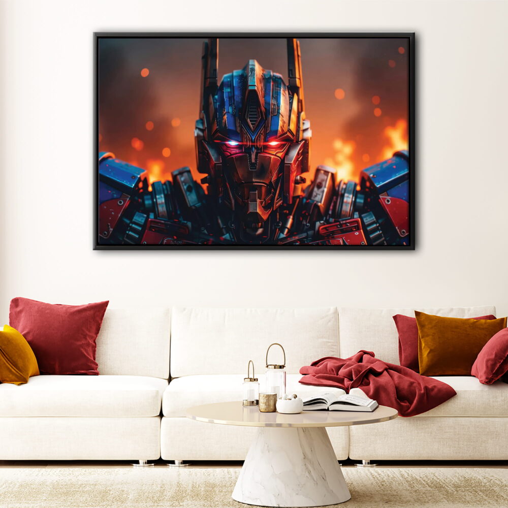 optimus prime fury floating frame canvas