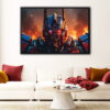 optimus prime fury floating frame canvas