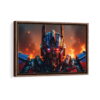 optimus prime fury framed canvas walnut brown