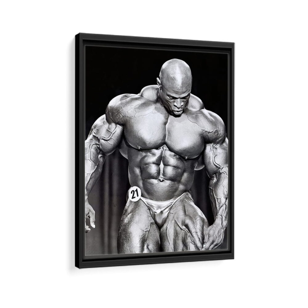 ronnie coleman framed canvas black frame