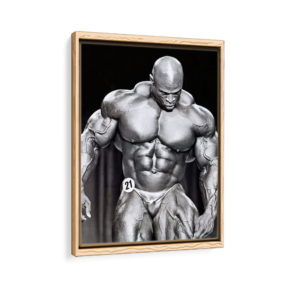 ronnie coleman framed canvas natural beige