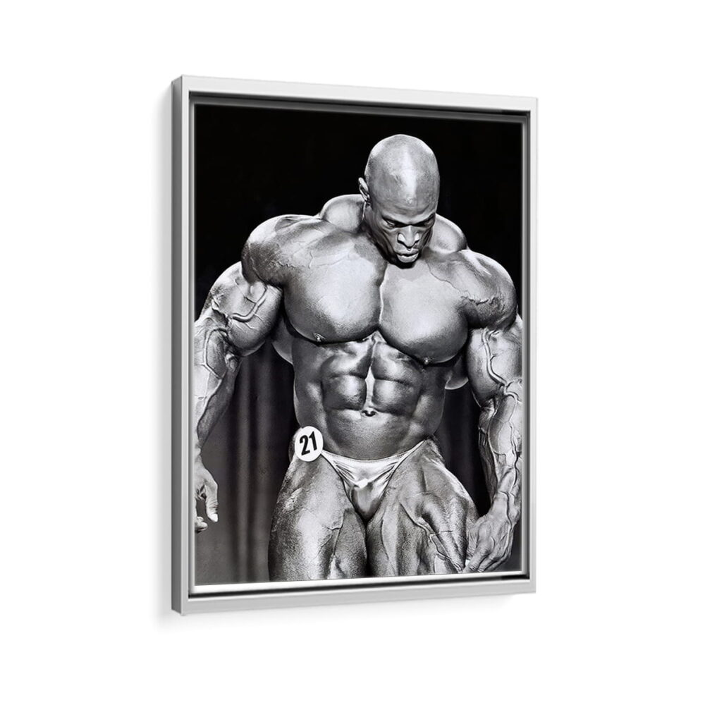 ronnie coleman framed canvas white frame