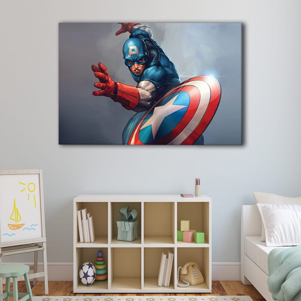 1 panel captain america shield canvas art