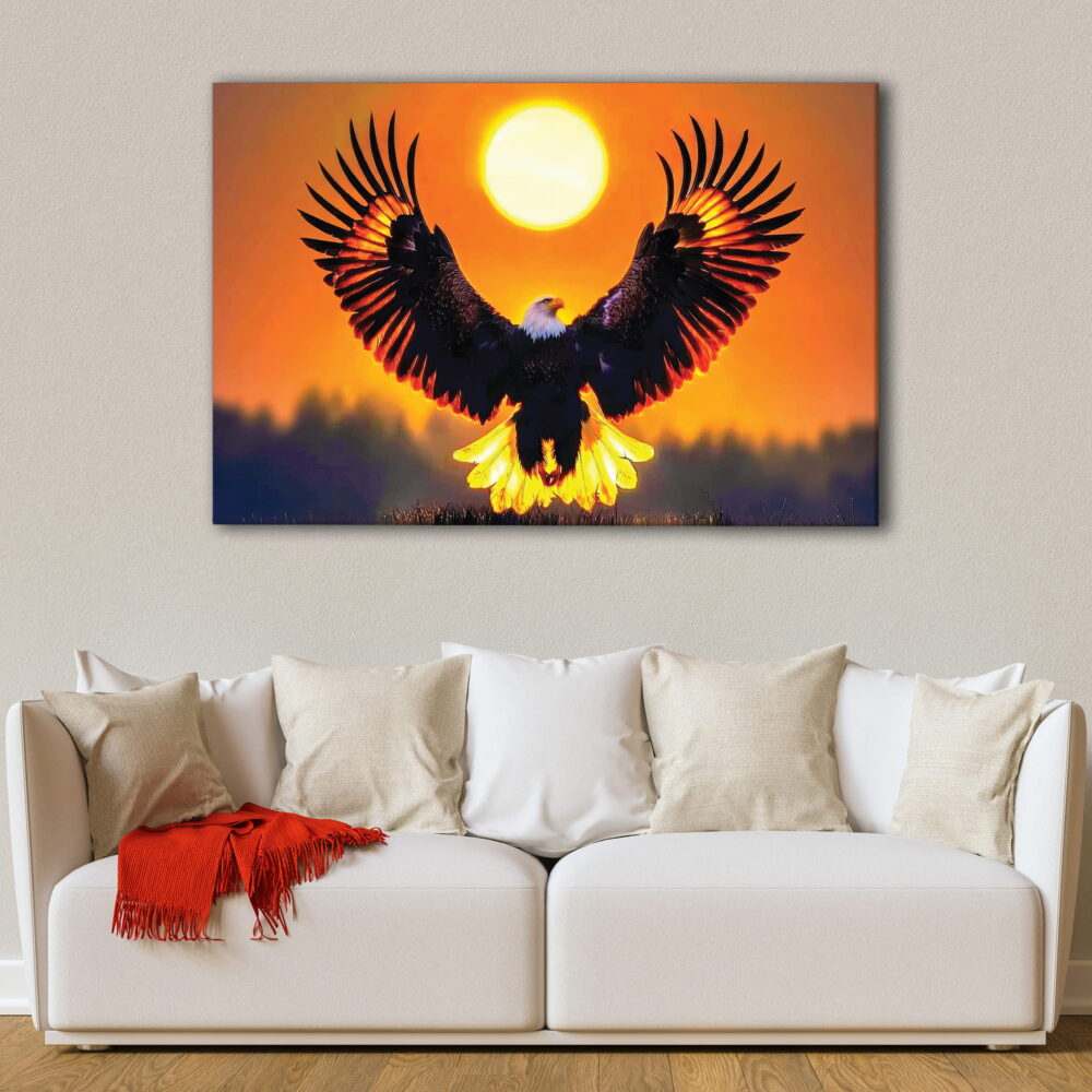 1 panel eagle sunset canvas art