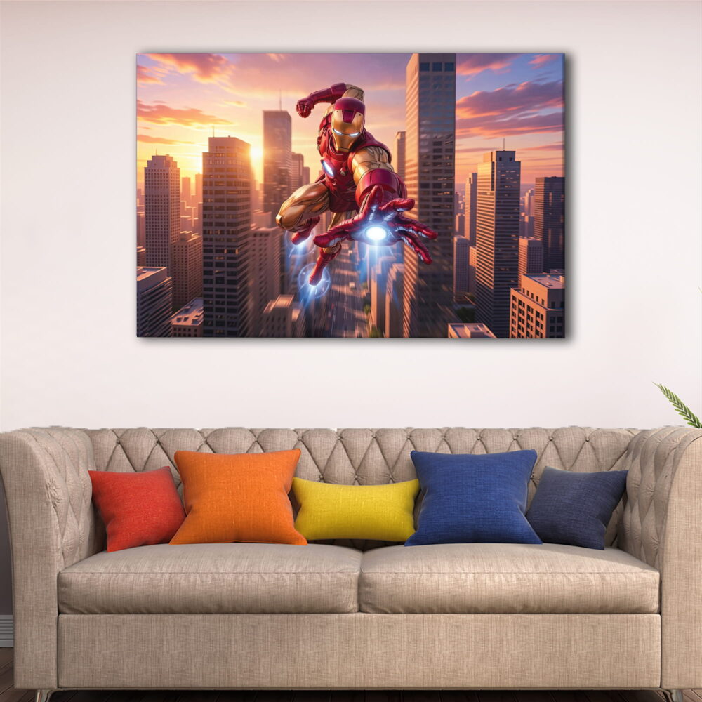 1 panel iron man attack canvas art
