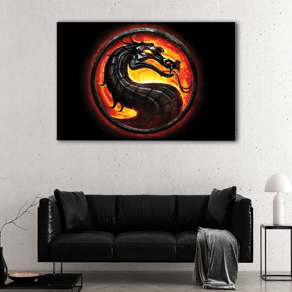 1 panel mortal kombat dragon canvas art