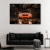 1 panel orange bmw m4 canvas art