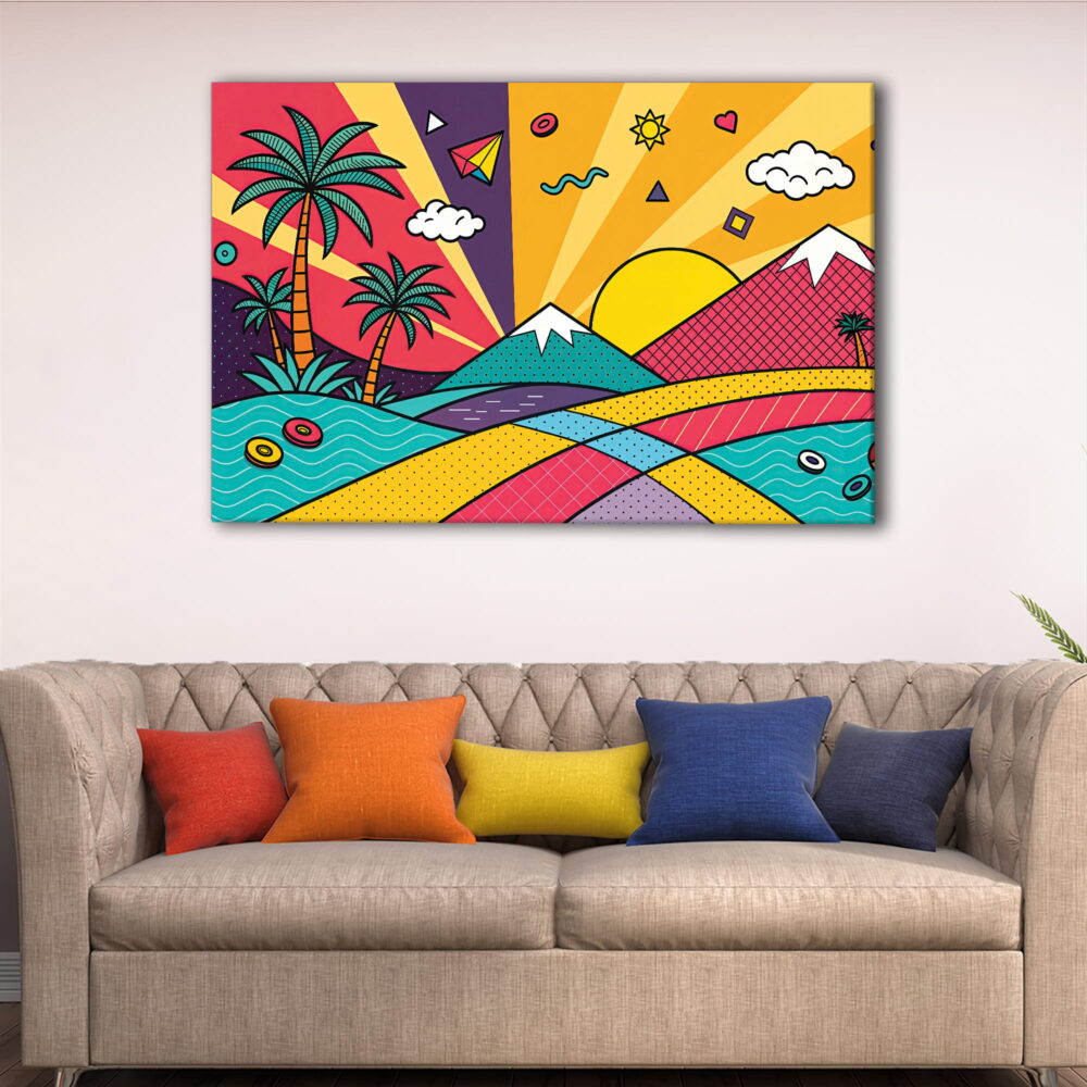 1 panel vibrant mountain escape canvas art