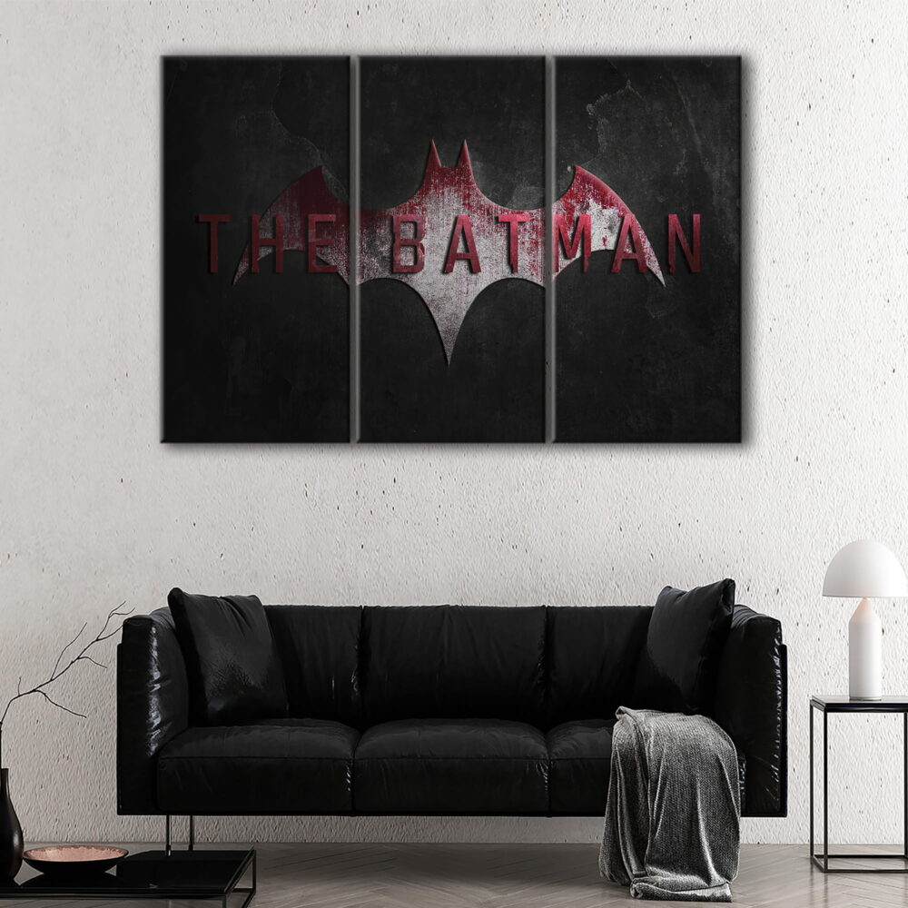 3 panels batman signal canvas art