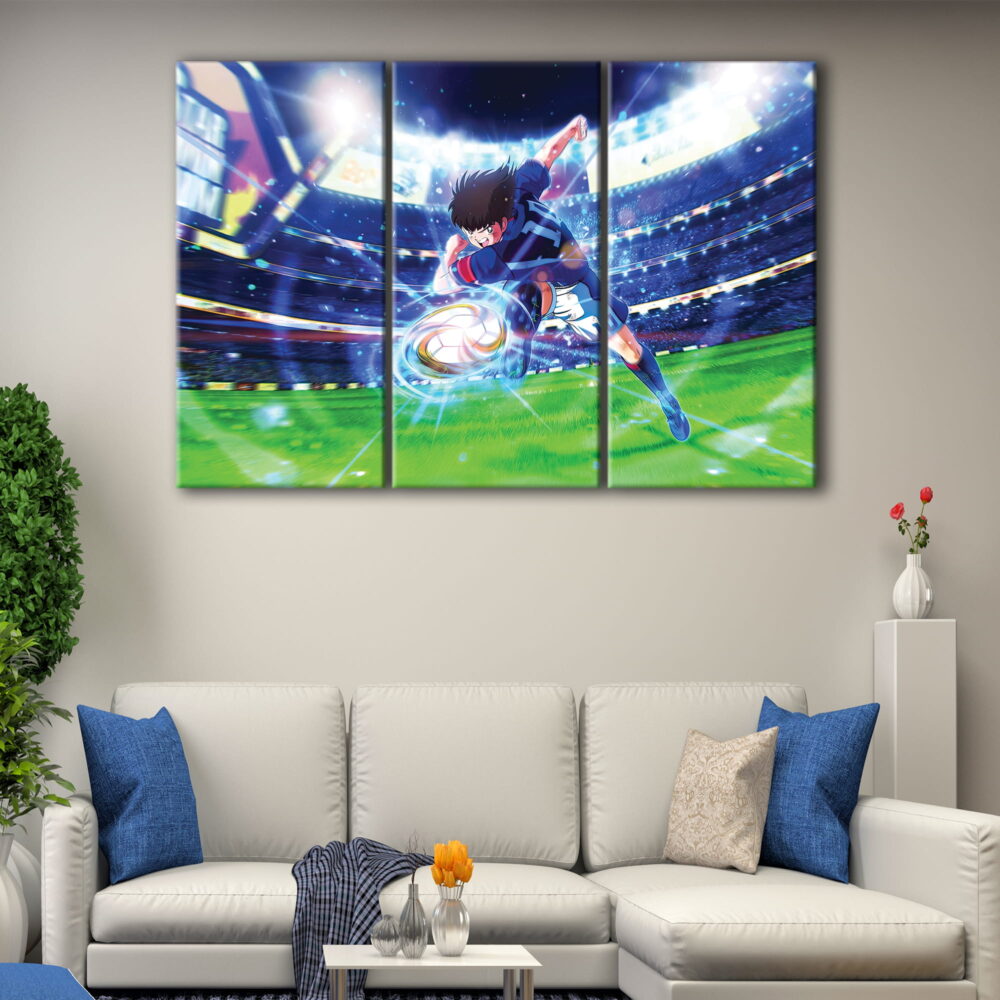3 panels captain tsubasa canvas art