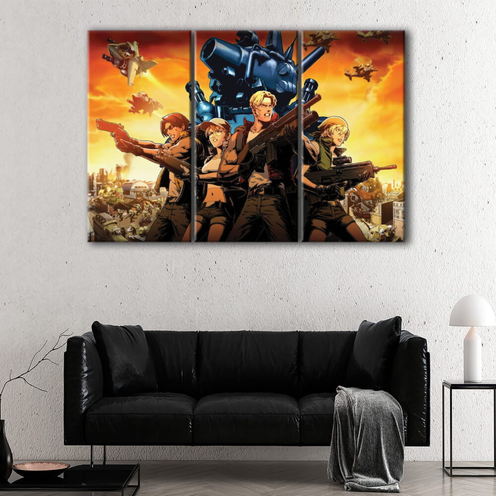 3 panels metal slug canvas art