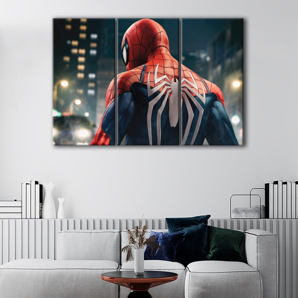 3 panels mortal kombat dragon canvas art