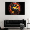 3 panels mortal kombat dragon canvas art