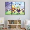 3 panels pokemon team canvas art