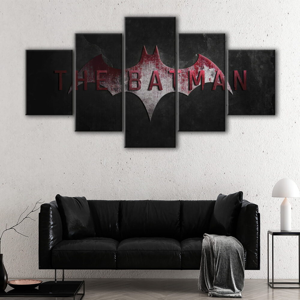 5 panels batman signal canvas art