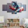 5 panels captain america shield canvas art