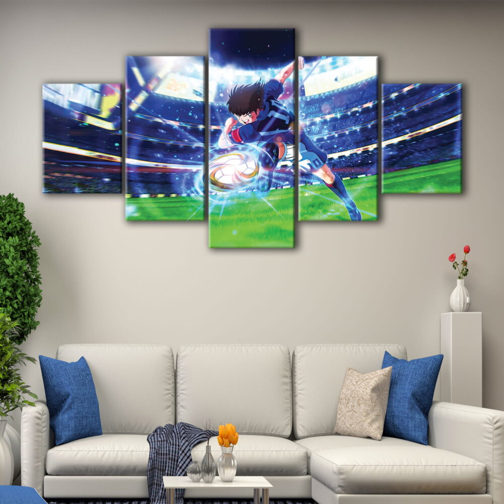5 panels captain tsubasa canvas art