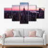 5 panels empire state tower canvas art