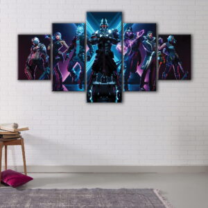 5 panels fortnite season x canvas art