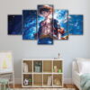 5 panels luffy scar canvas art