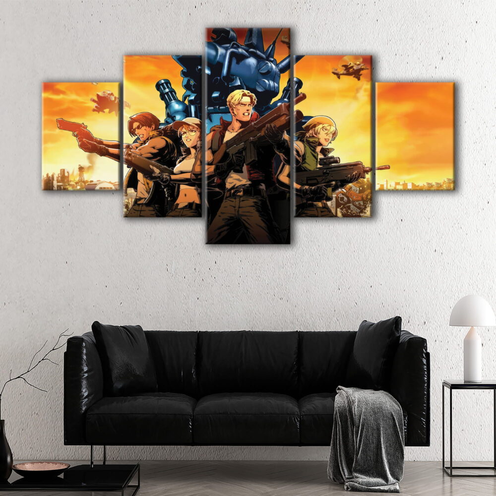 5 panels metal slug canvas art