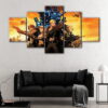 5 panels metal slug canvas art