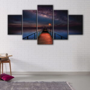 5 panels milky way pier canvas art
