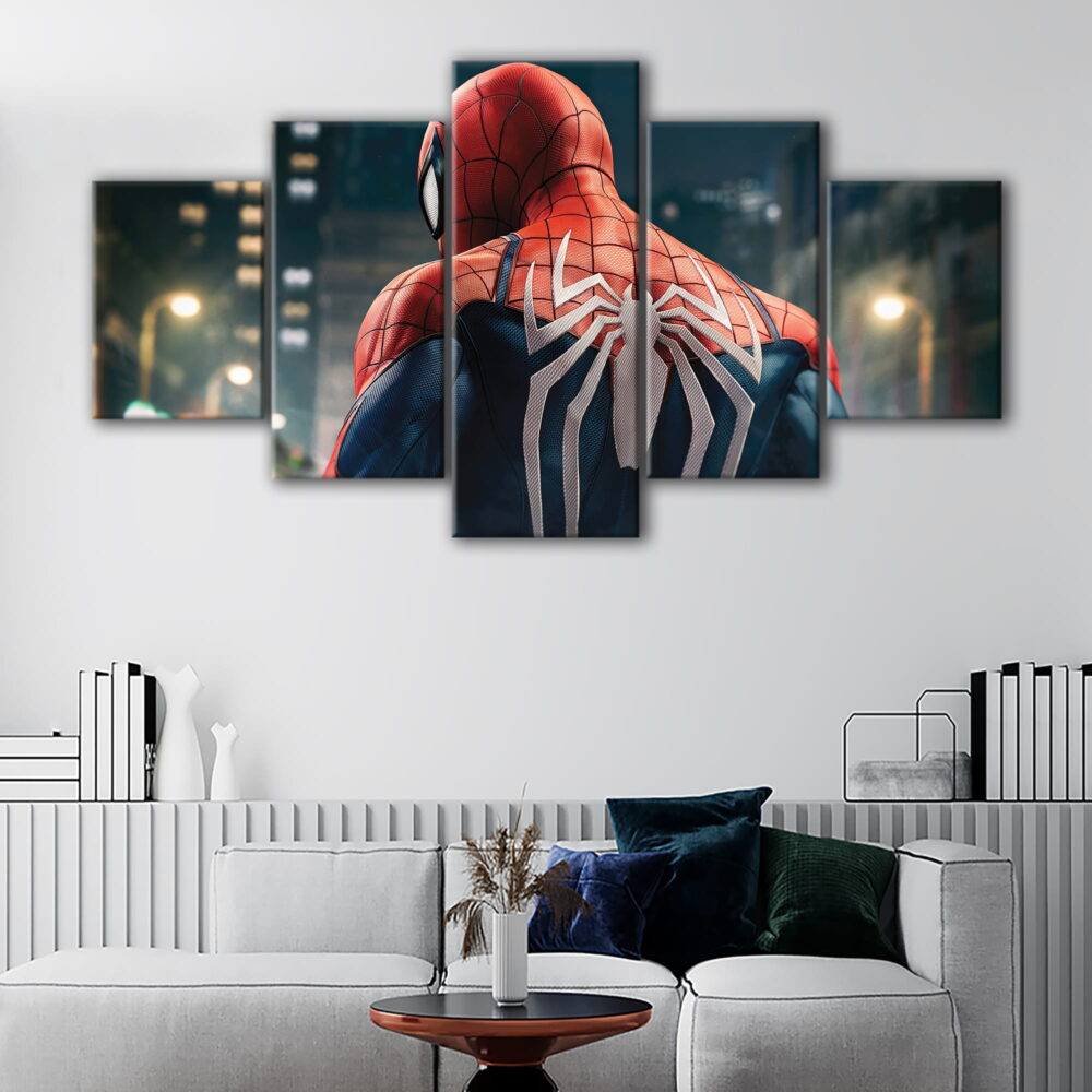 5 panels mortal kombat dragon canvas art