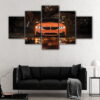 5 panels orange bmw m4 canvas art