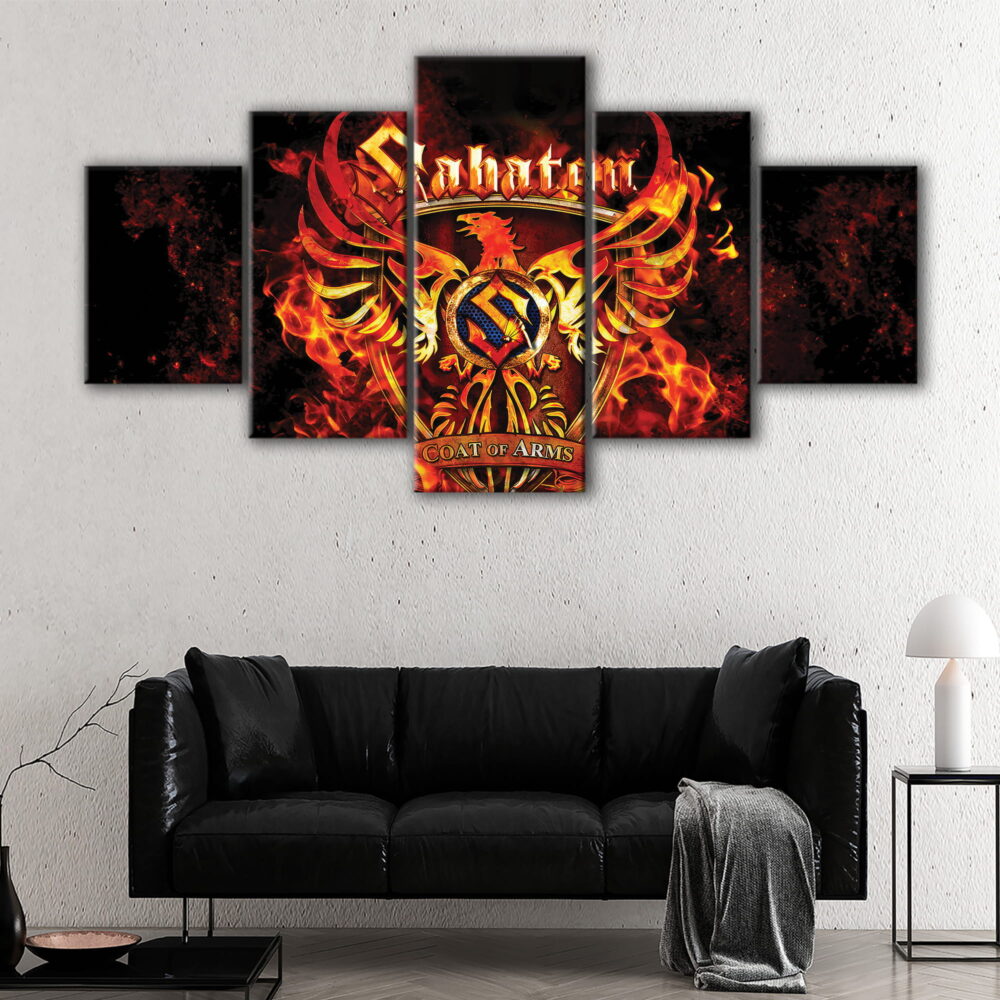 5 panels sabaton coat of arms canvas art