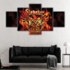 5 panels sabaton coat of arms canvas art
