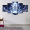 5 panels ssj blue canvas art