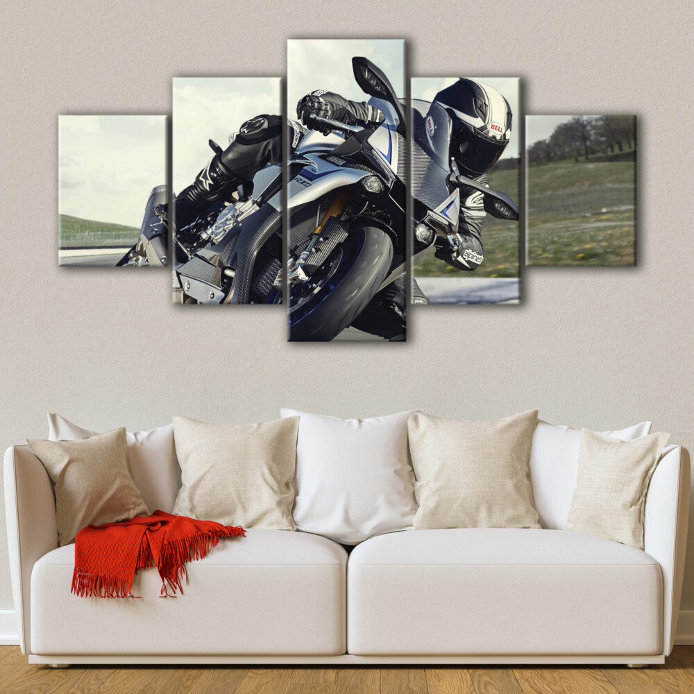 5 panels yamaha r1 canvas art