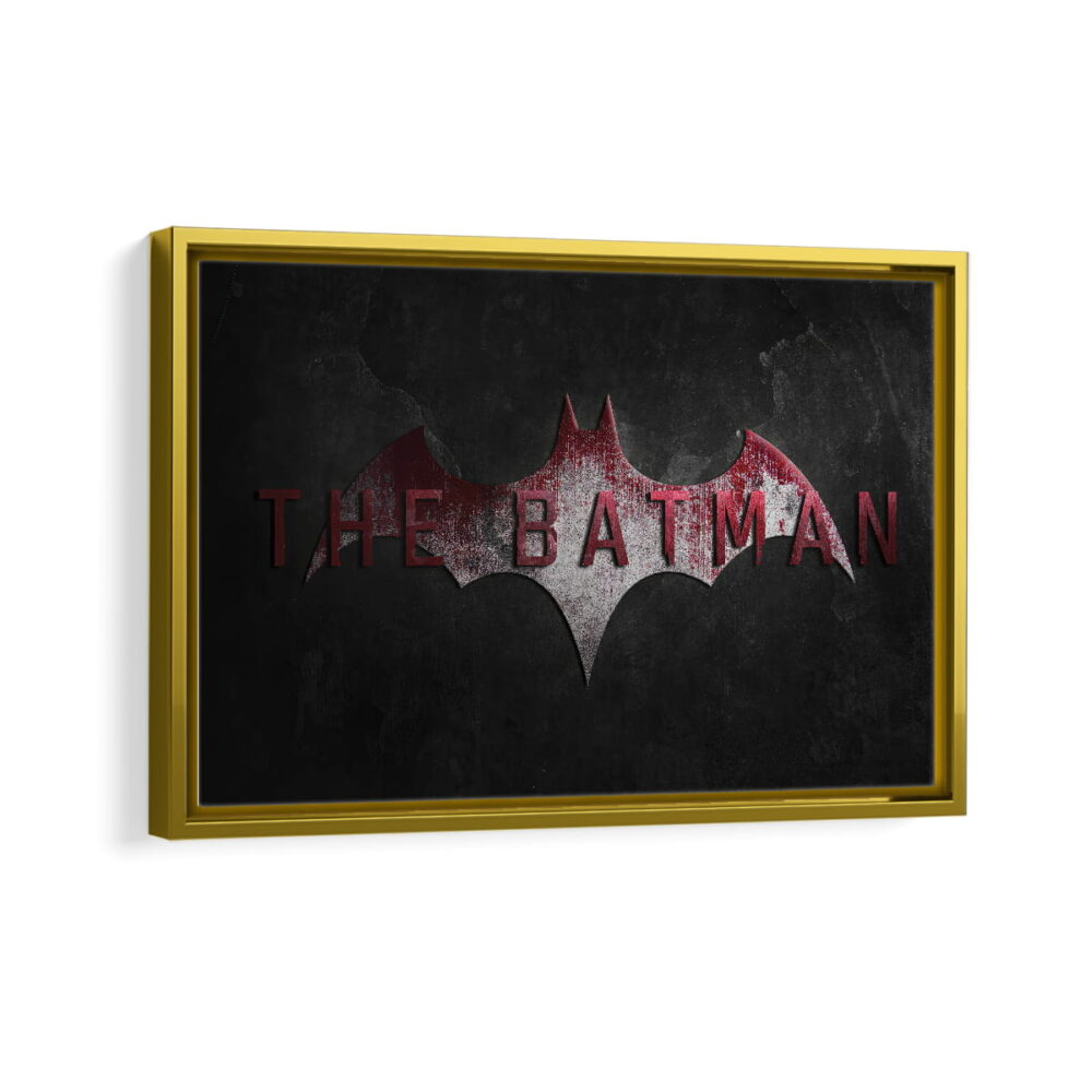 batman signal framed canvas gold frame
