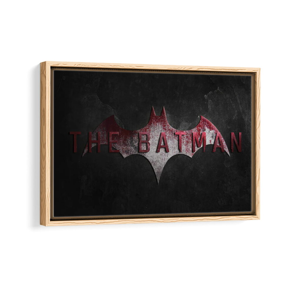 batman signal framed canvas natural beige