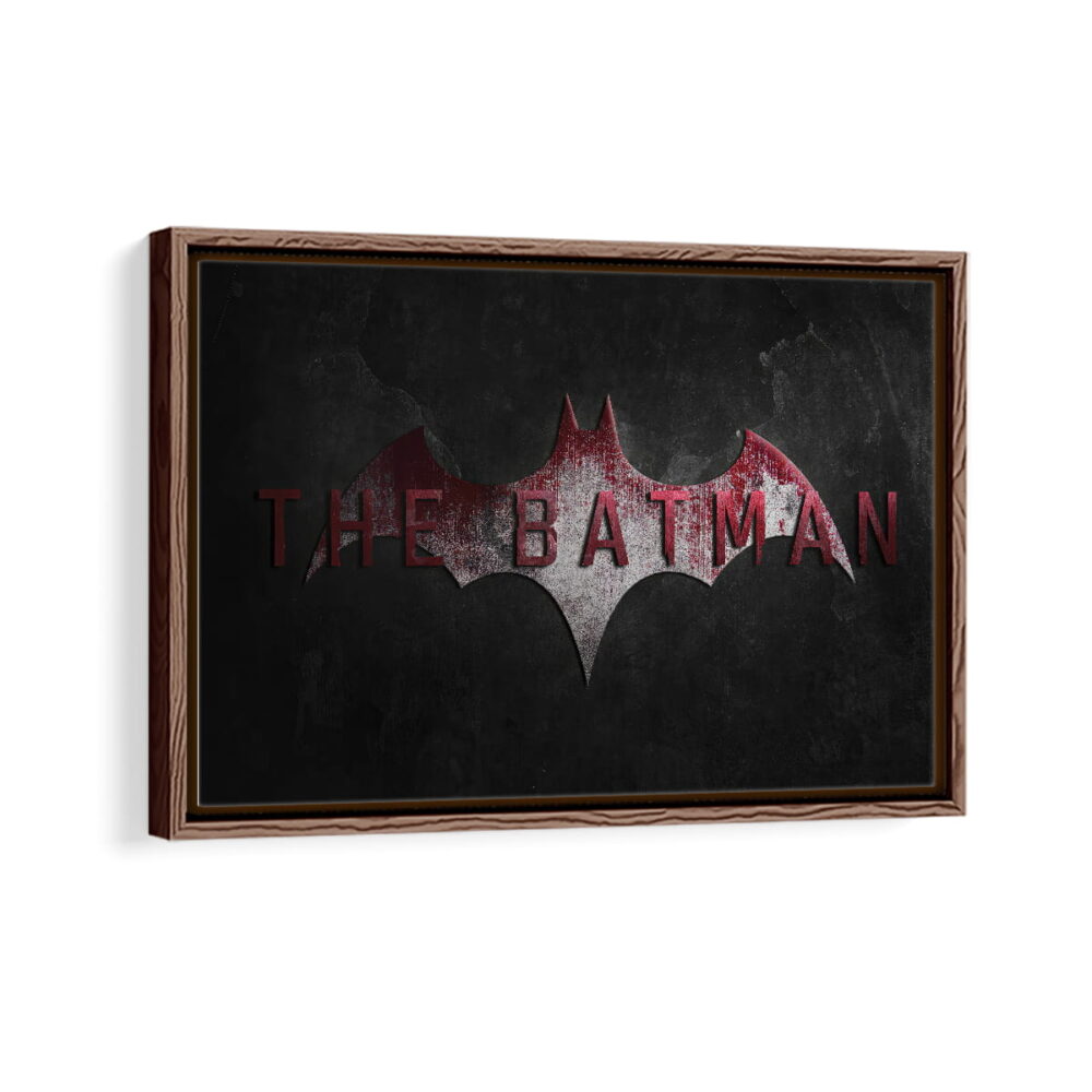batman signal framed canvas walnut brown