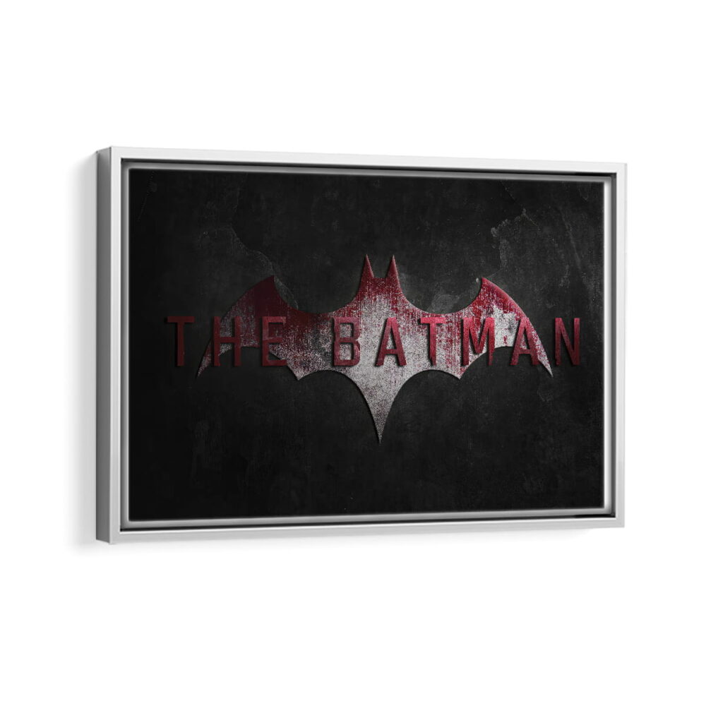 batman signal framed canvas white frame